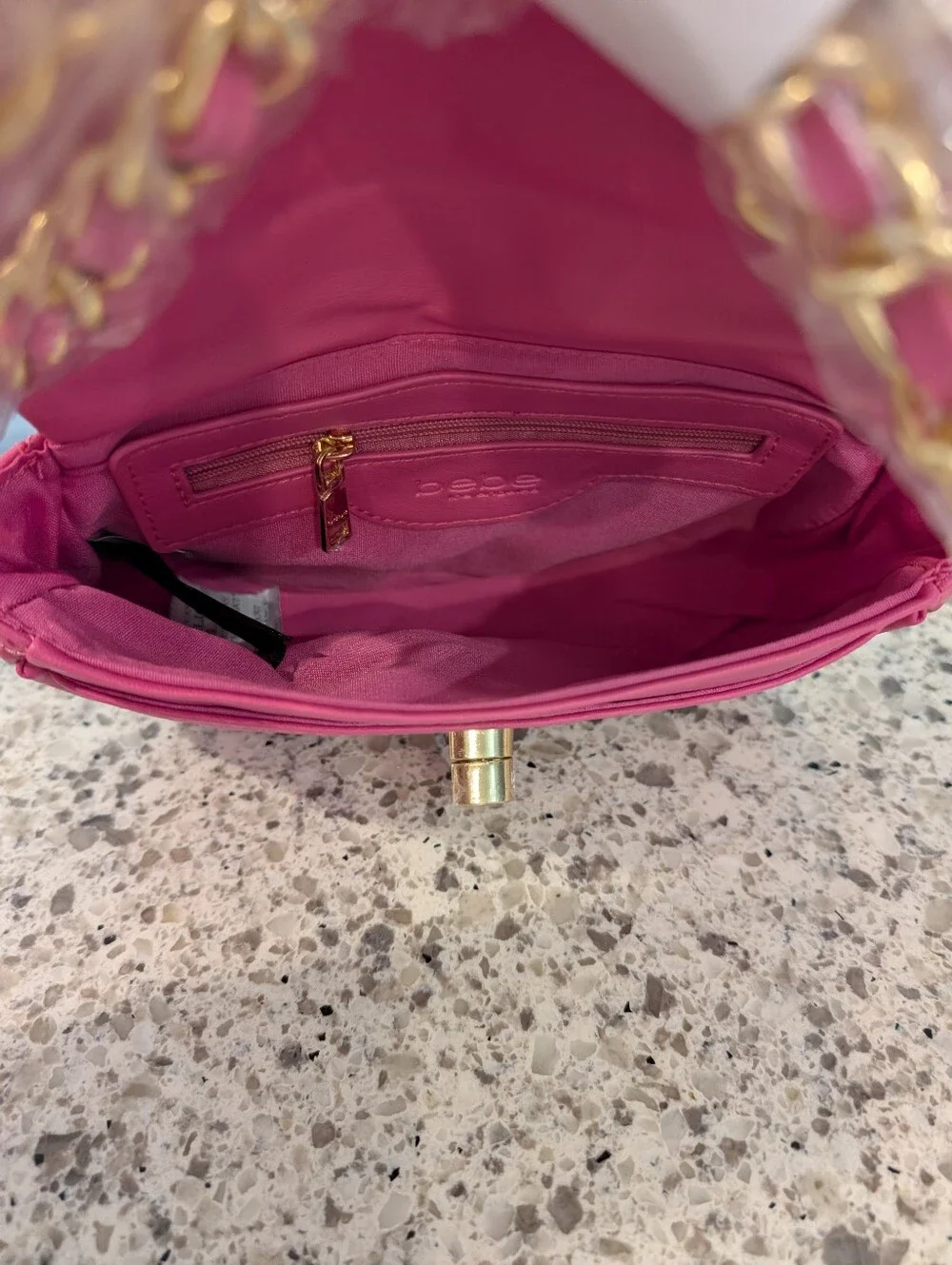 Bebe Liv Pink and Dark Pink Monogram Crossbody Bag